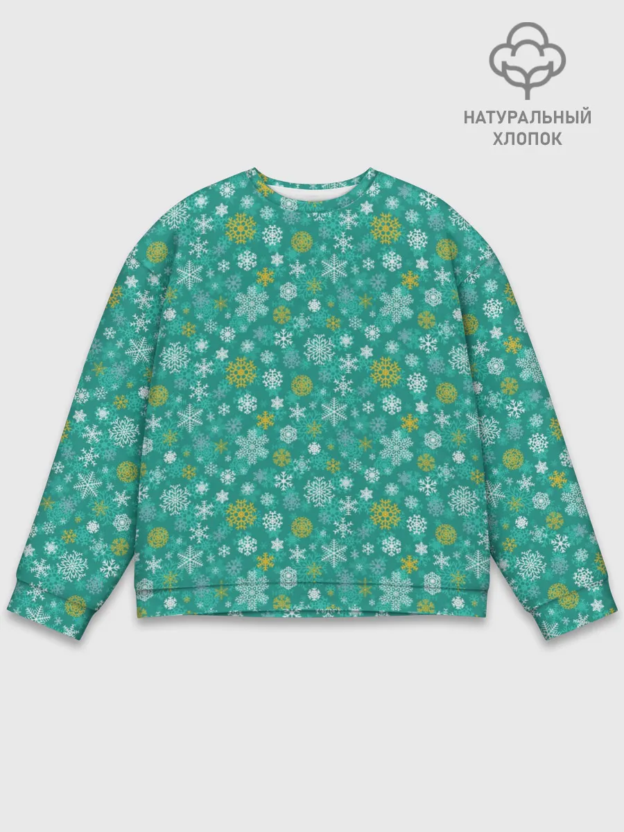 Мужской свитшот базовый / Снежинки