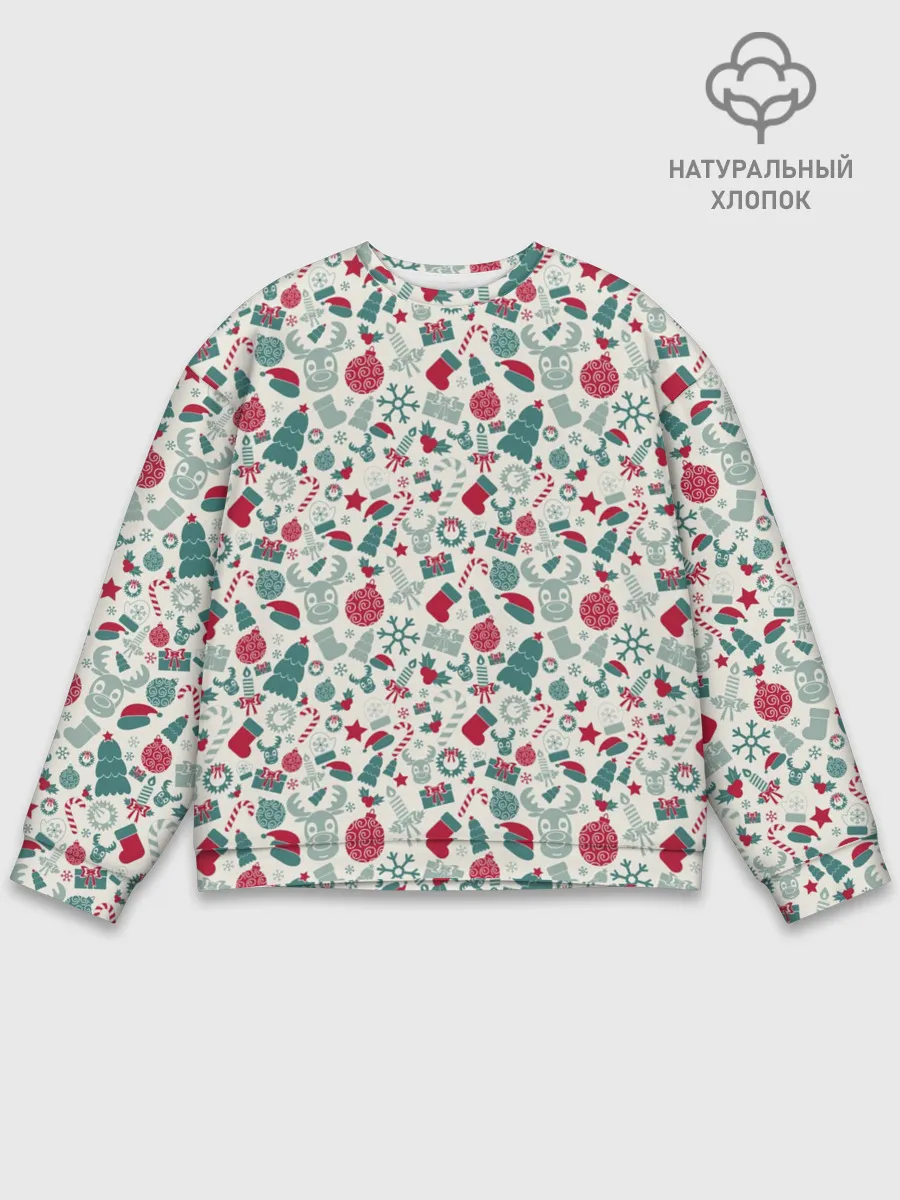 Мужской свитшот базовый / Новогодняя Символика