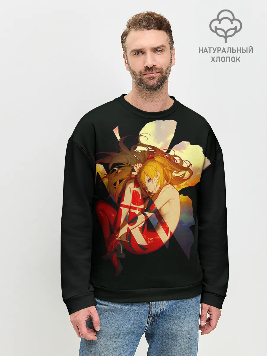 Мужской свитшот базовый / Аска Евангелион Nerv