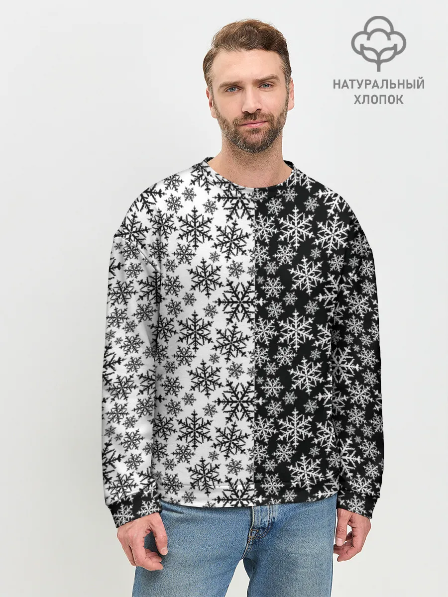 Мужской свитшот базовый / Снежинки