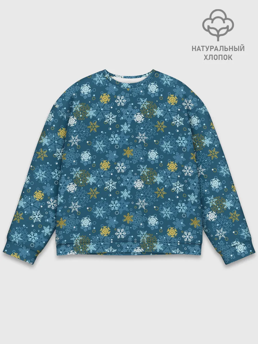 Мужской свитшот базовый / Снежинки
