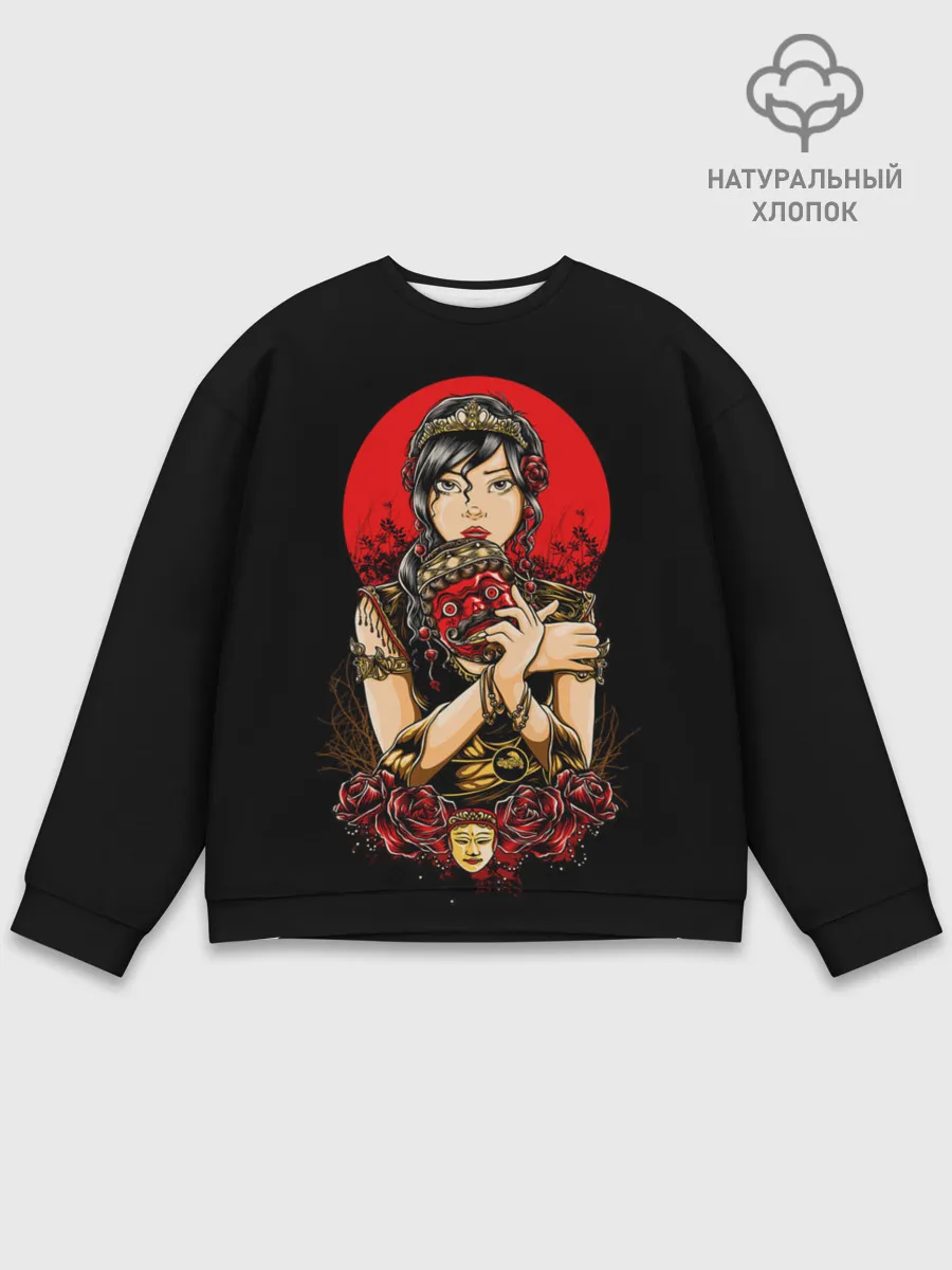 Мужской свитшот базовый / ДЕВУШКА В МАСКЕ
