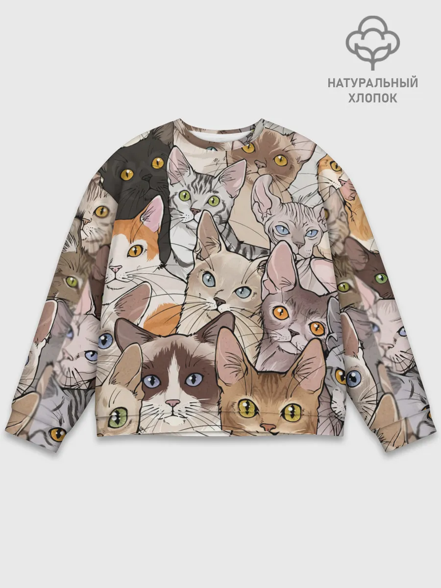 Мужской свитшот базовый / Котики