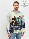 Мужской свитшот базовый / Зимний Майнкрафт