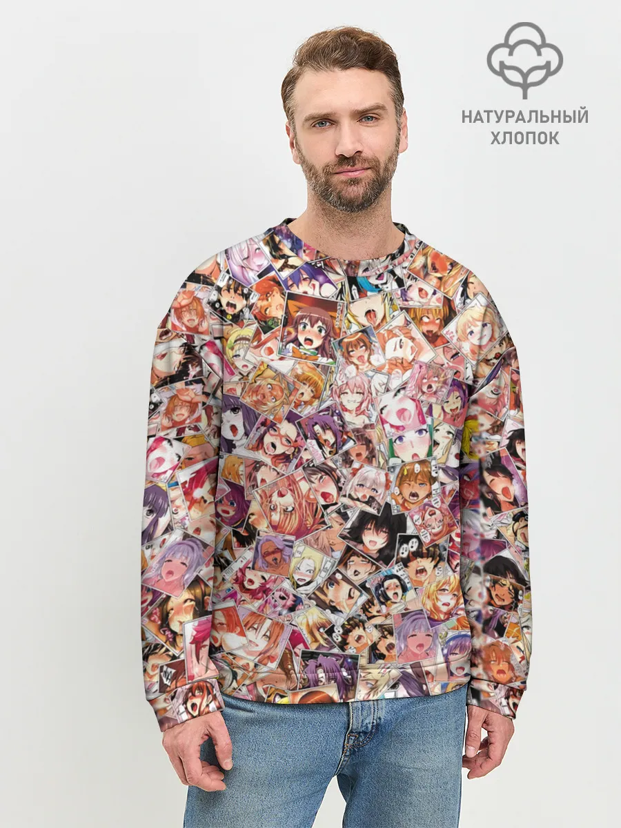 Мужской свитшот базовый / Яркий паттерн АХЕГАО