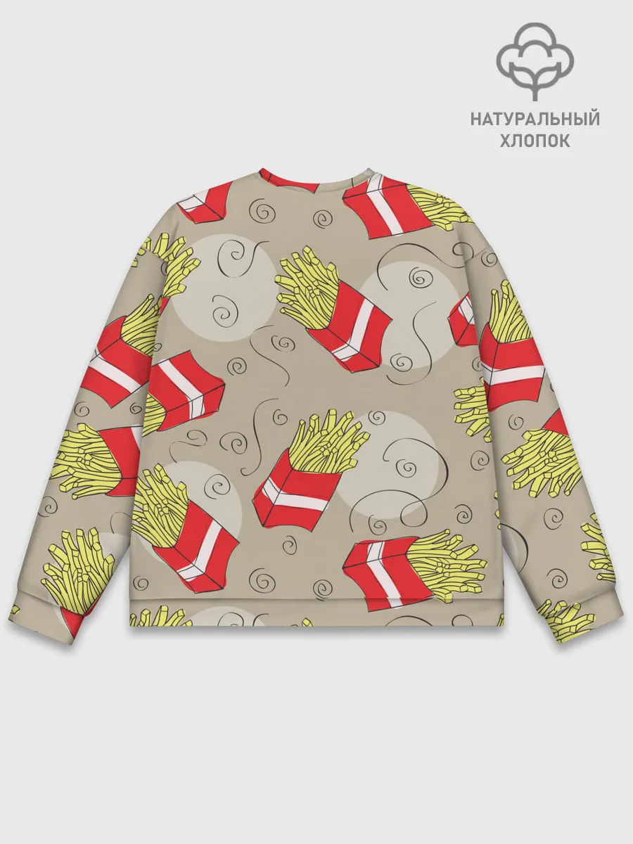 Мужской свитшот базовый / Фастфуд - Картошка фри