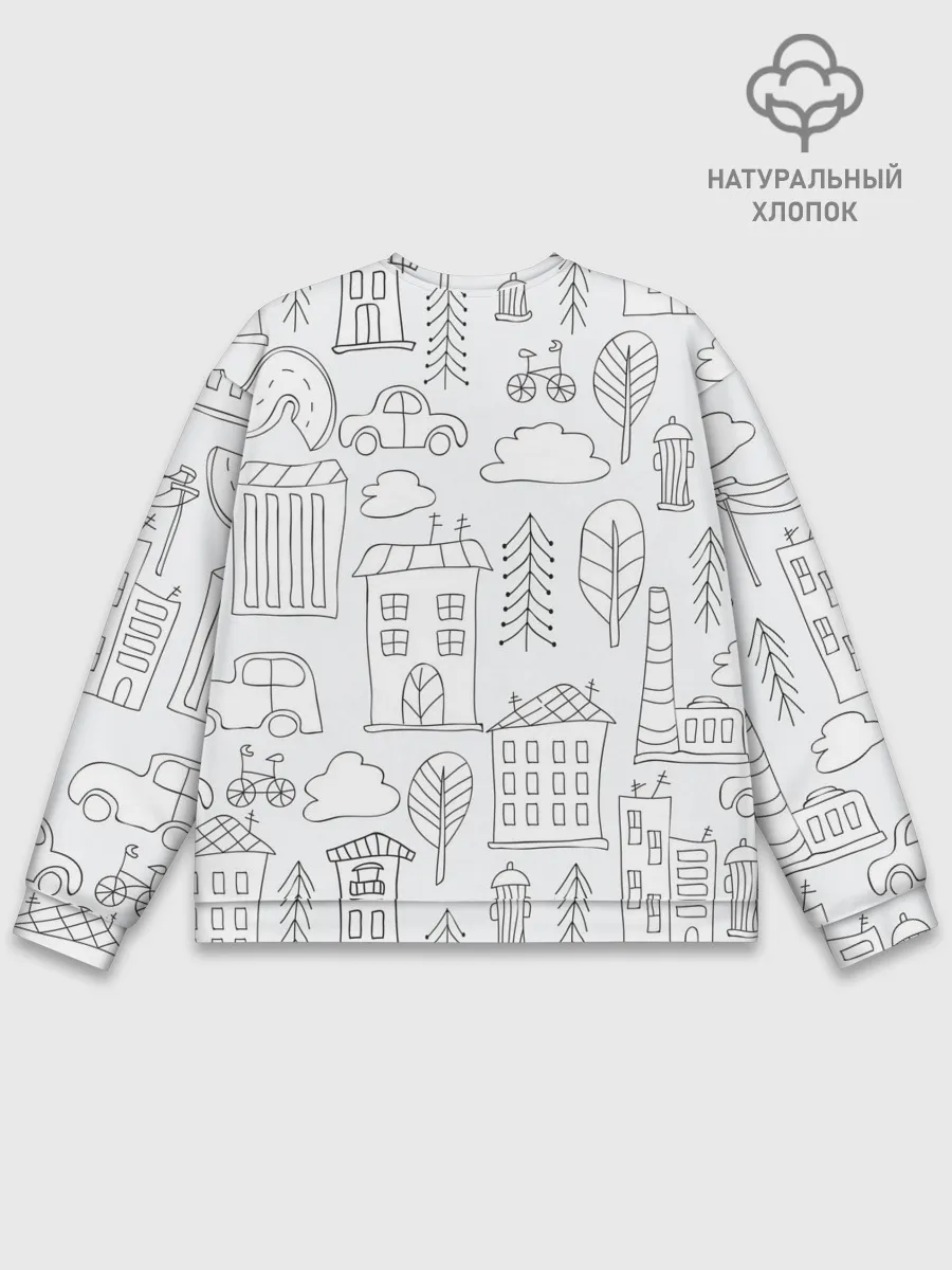 Мужской свитшот базовый / Нарисованный город