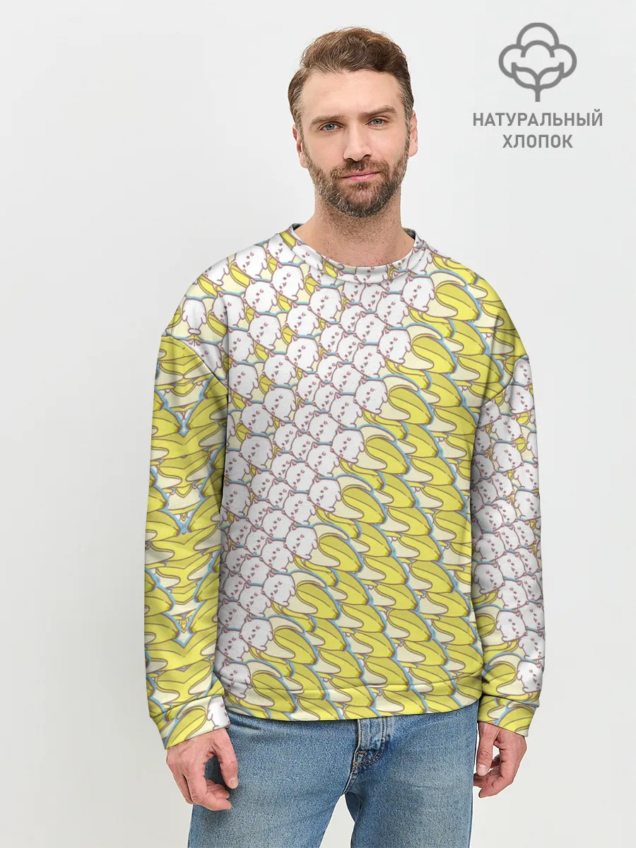 Мужской свитшот базовый / Банана-котики