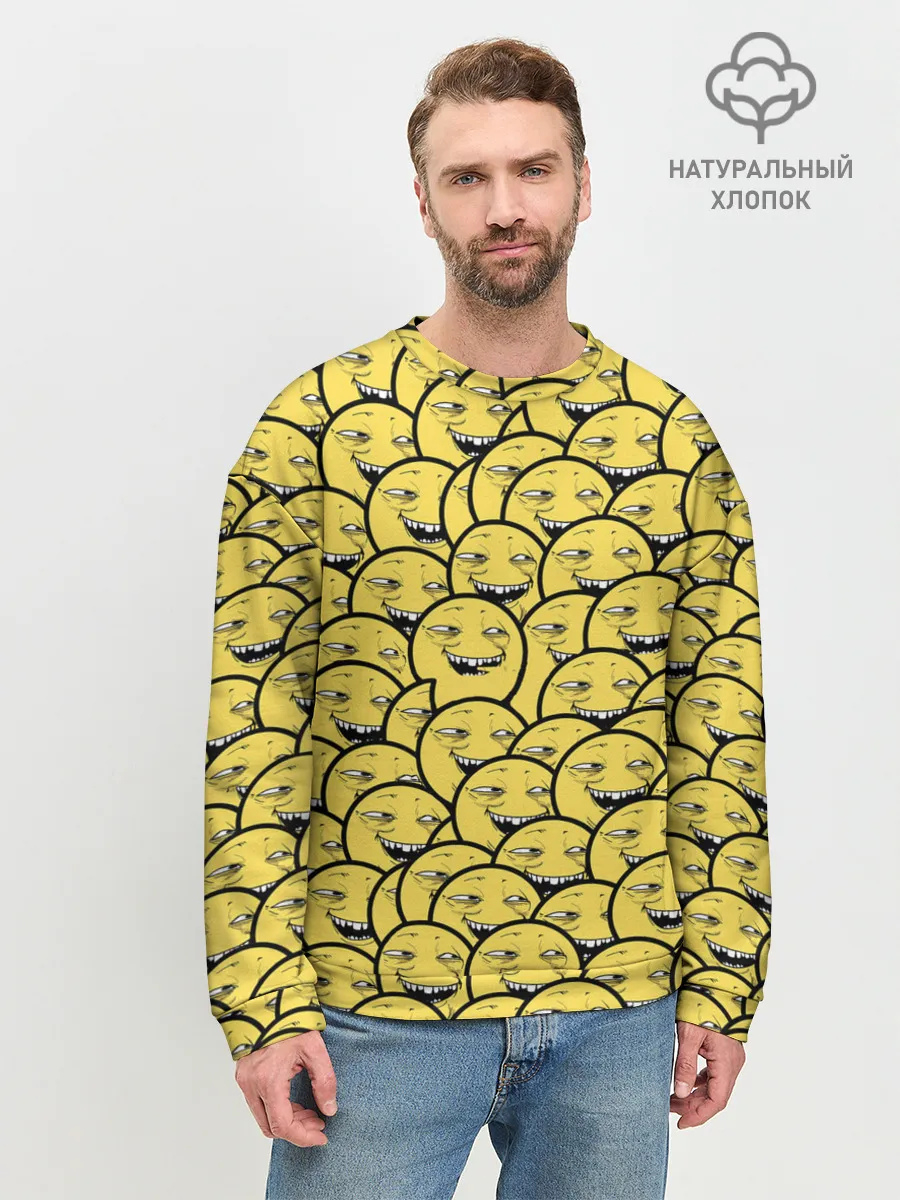 Мужской свитшот базовый / Йоба-смайлики