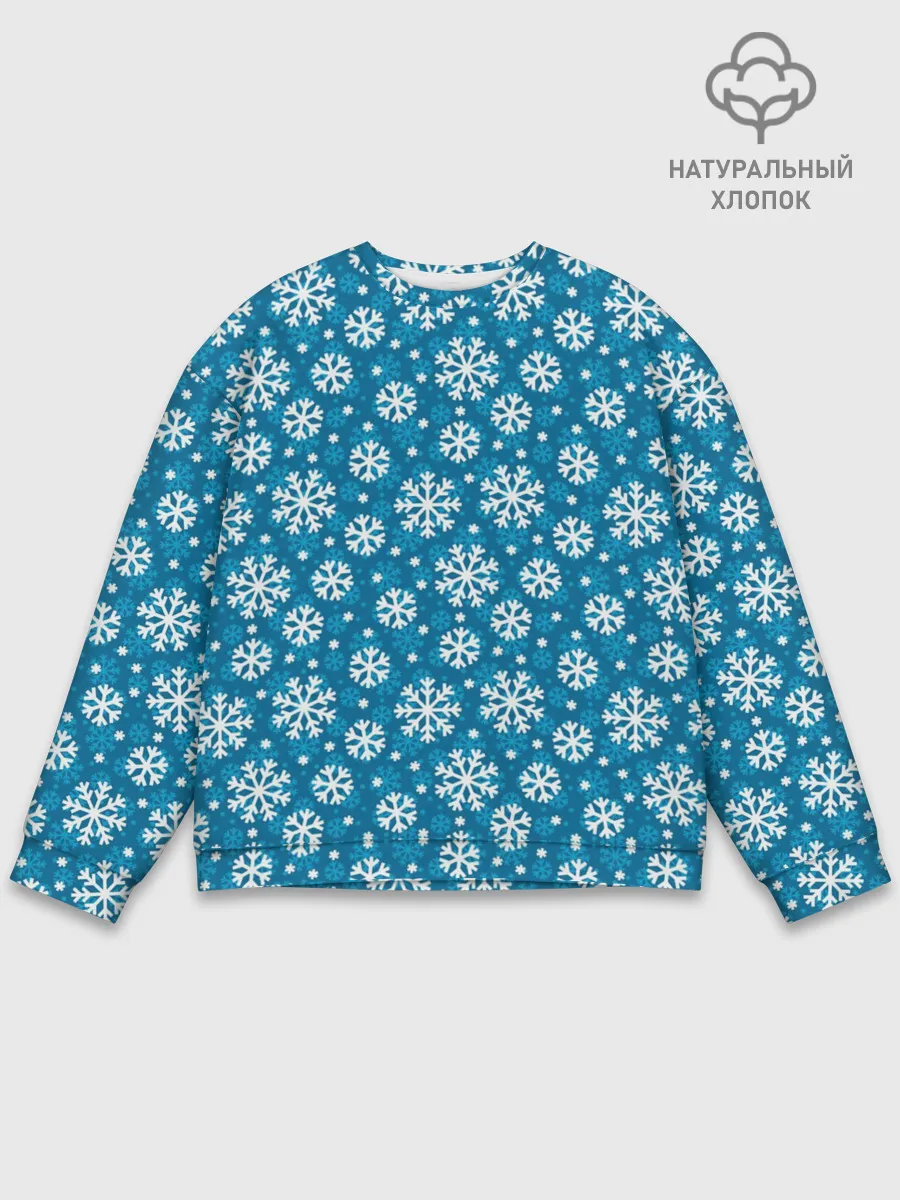 Мужской свитшот базовый / Снежинки