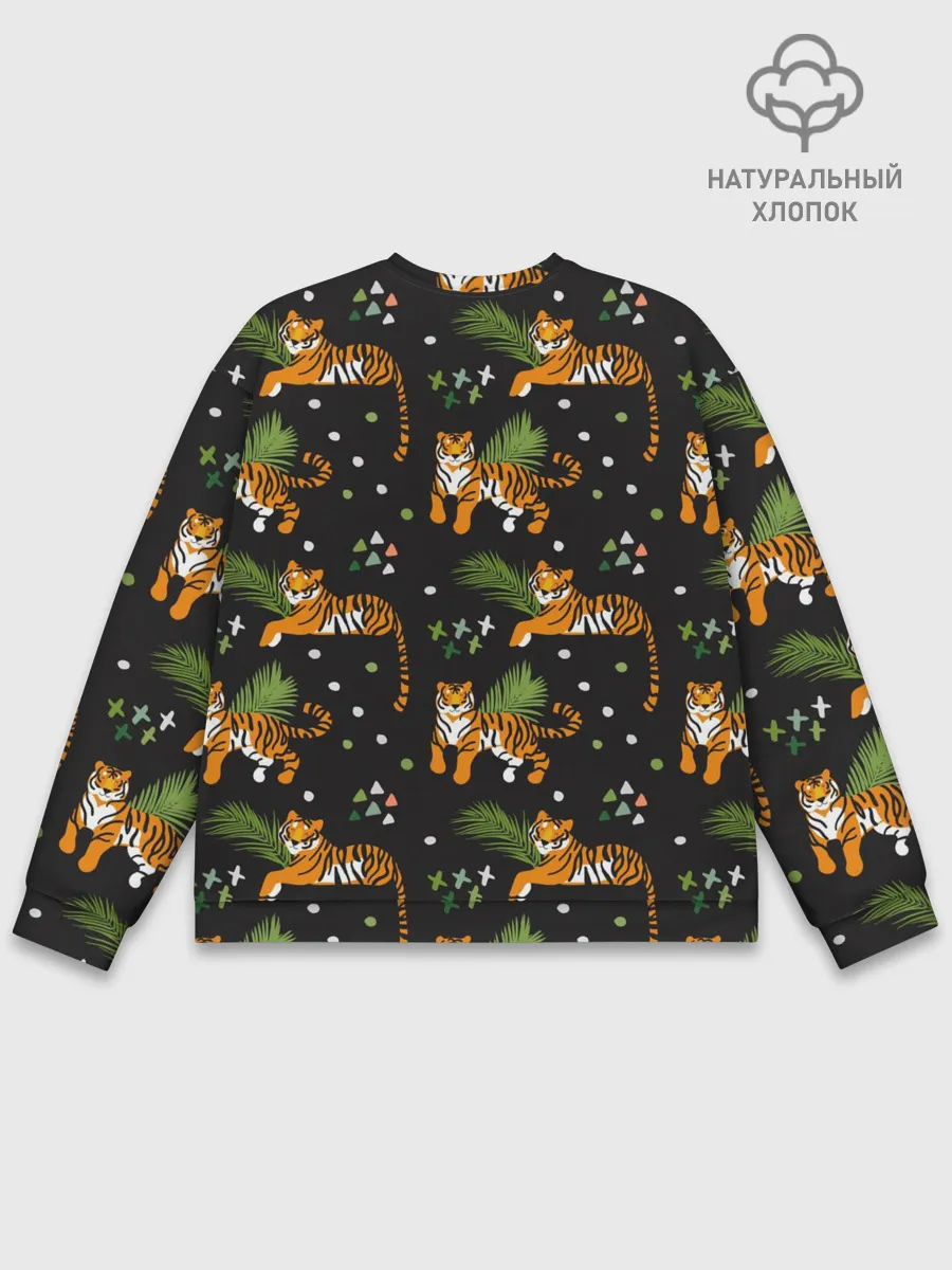 Мужской свитшот базовый / Tigers | Тигровый Паттерн
