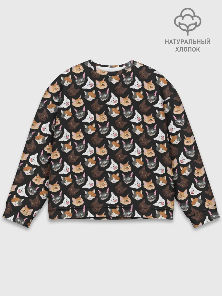 Мужской свитшот базовый / Много котов