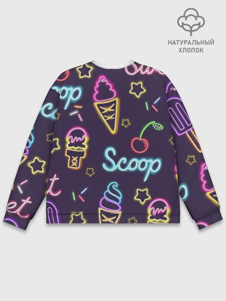 Мужской свитшот базовый / Мороженное неон