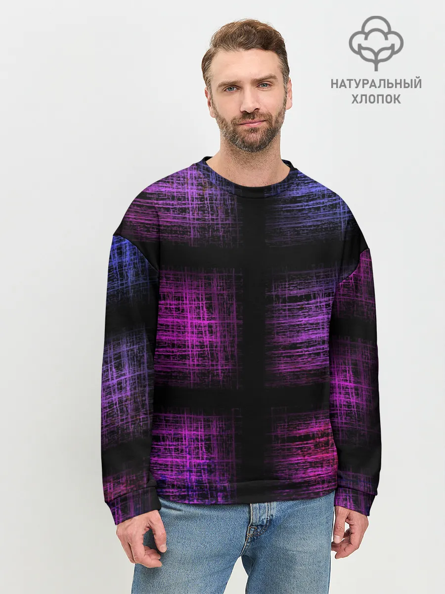 Мужской свитшот базовый / Неоновая абстракция