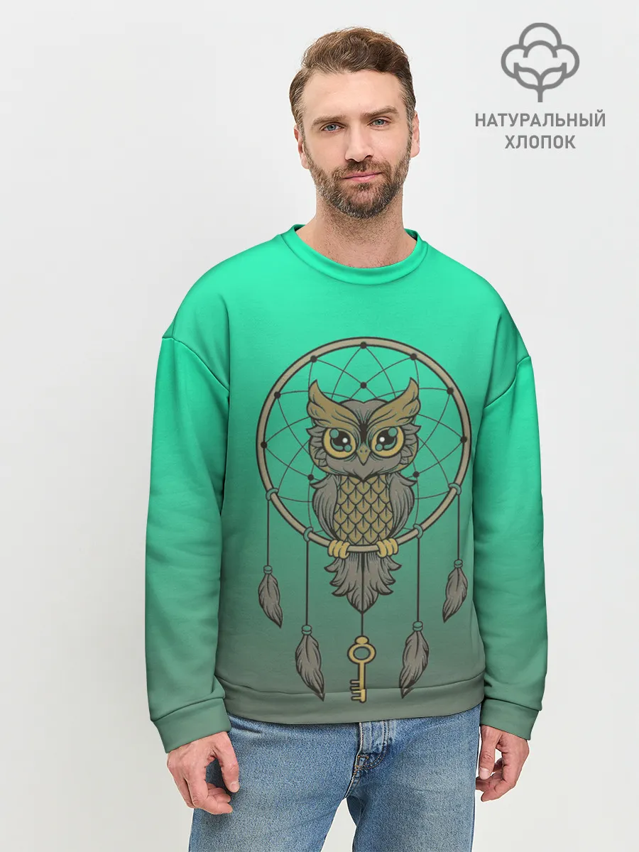Мужской свитшот базовый / сова ловец снов