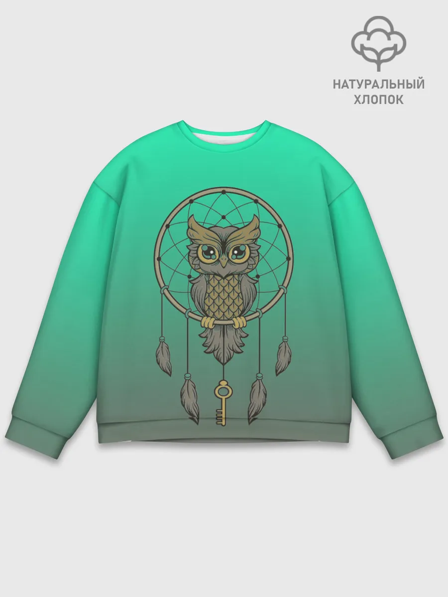 Мужской свитшот базовый / сова ловец снов