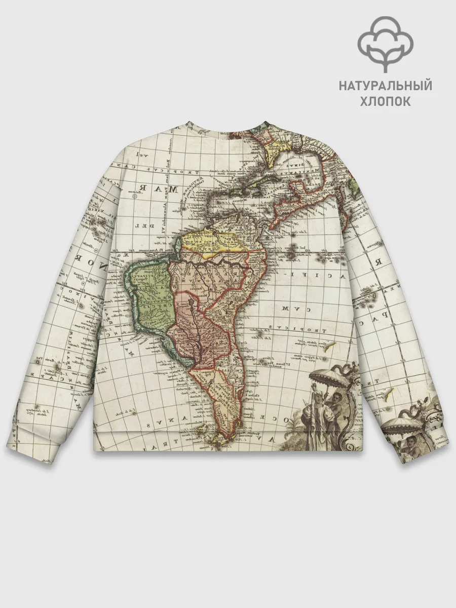 Мужской свитшот базовый / ВИНТАЖНАЯ КАРТА