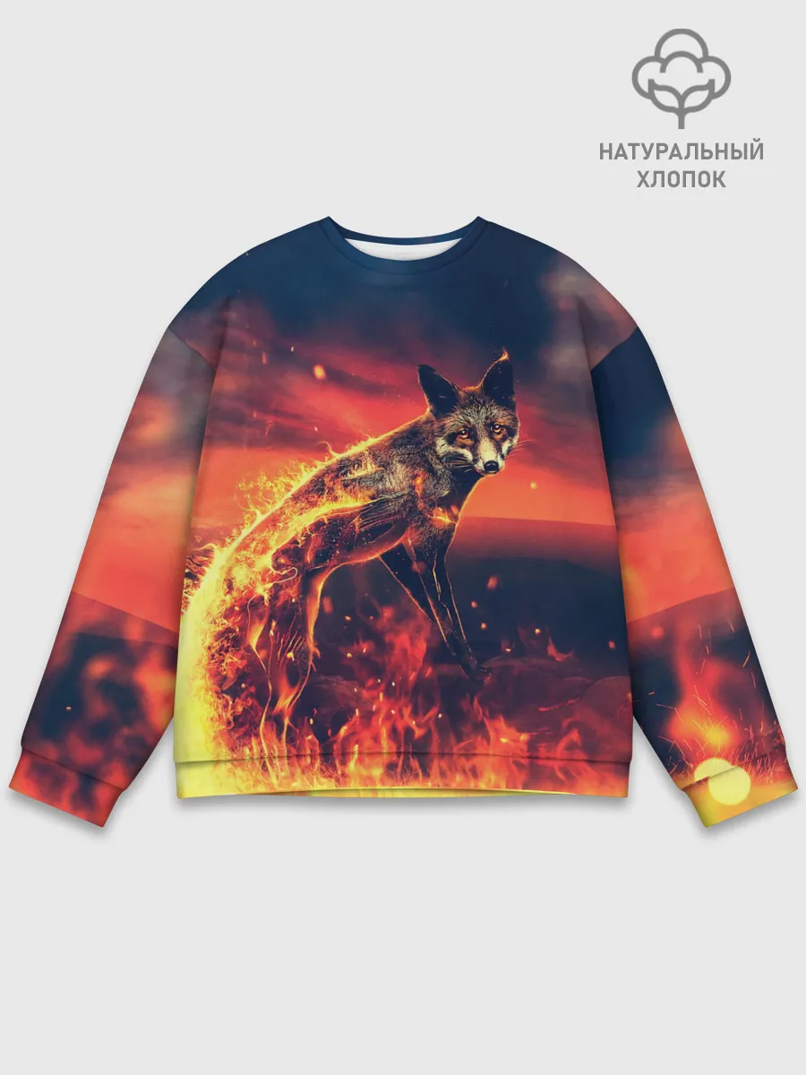 Мужской свитшот базовый / Огненная лиса