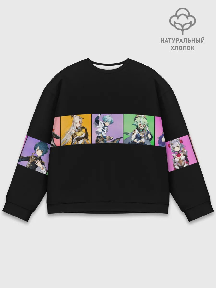 Мужской свитшот базовый / Genshin Impact - Полоса