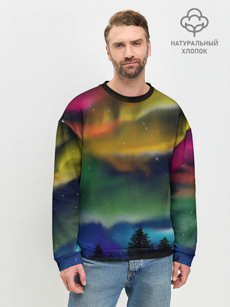 Мужской свитшот базовый / Северное сияние