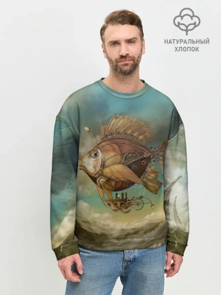 Мужской свитшот базовый / Рыба-дирижабль