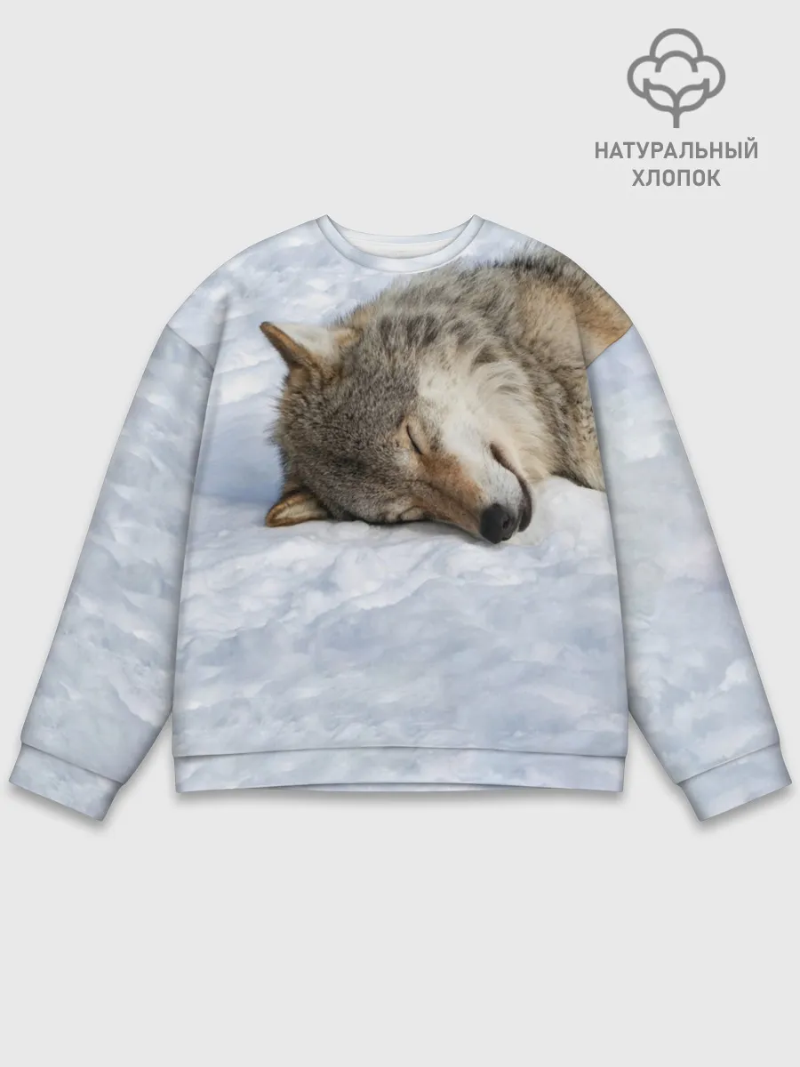 Мужской свитшот базовый / Спящий Волк
