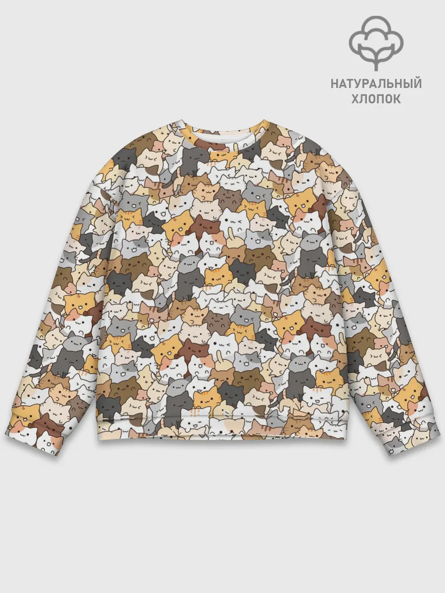 Мужской свитшот базовый / Котики муркотики