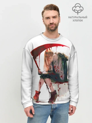 Мужской свитшот базовый / Человек Бензопила Аниме