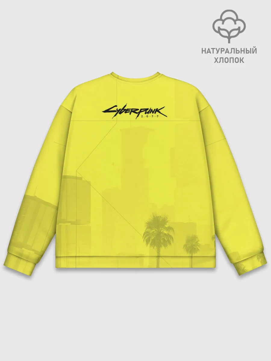 Мужской свитшот базовый / Cyberpunk 2077 - Пальмы