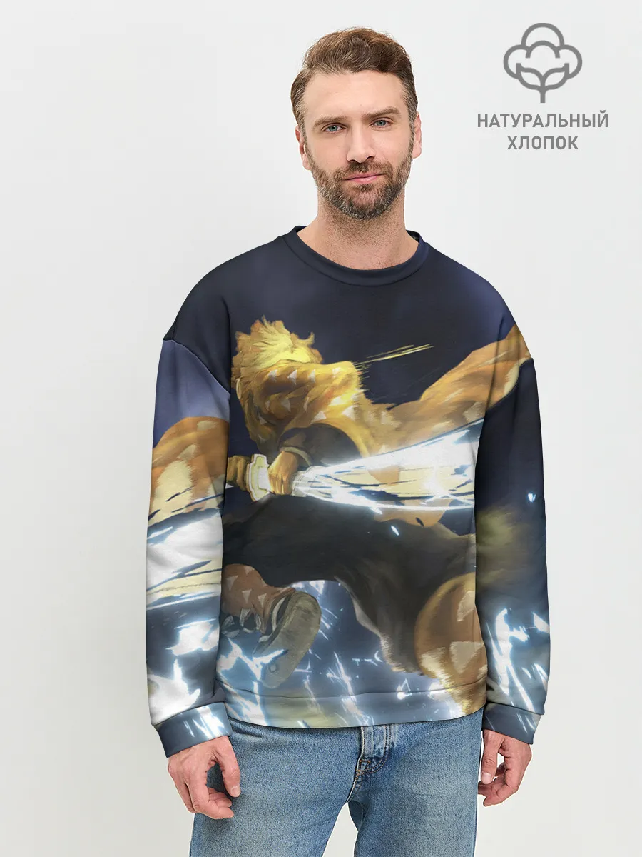 Мужской свитшот базовый / Зиницу Агацума Бог ГРОМА