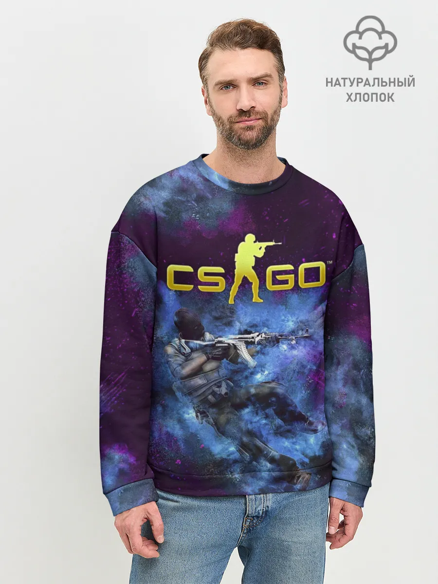 Мужской свитшот базовый / CS GO Blue smoke