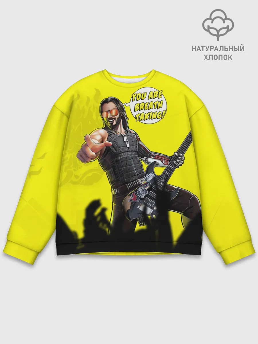Мужской свитшот базовый / Cyberpunk 2077 | Breathtaking