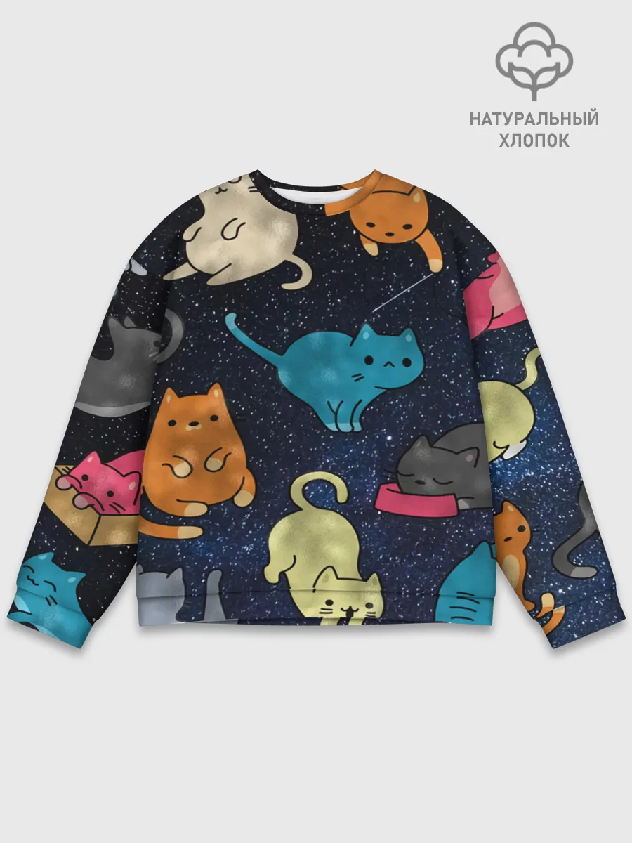 Мужской свитшот базовый / Космические котики