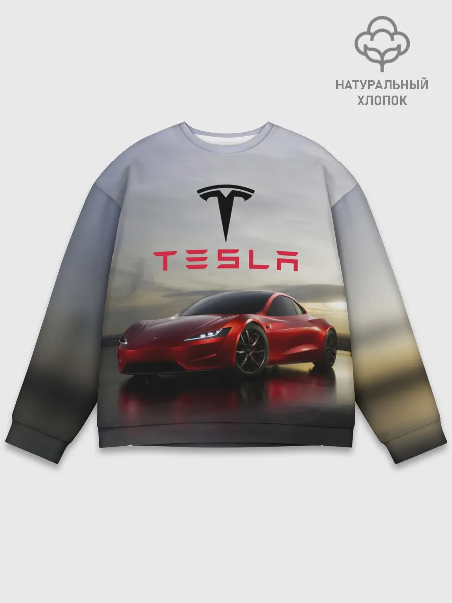 Мужской свитшот базовый / Tesla Roadster