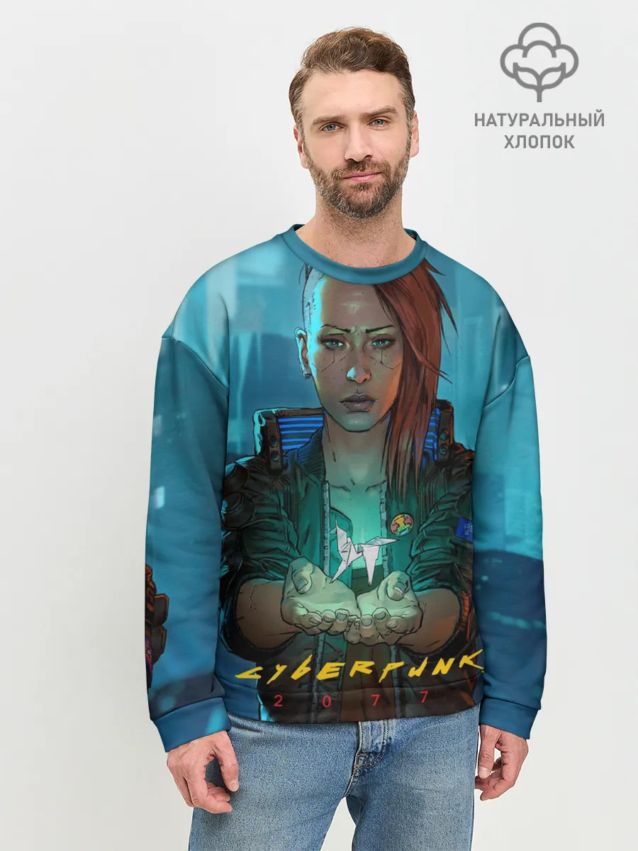 Мужской свитшот базовый / cuberpunk 2077 melisa
