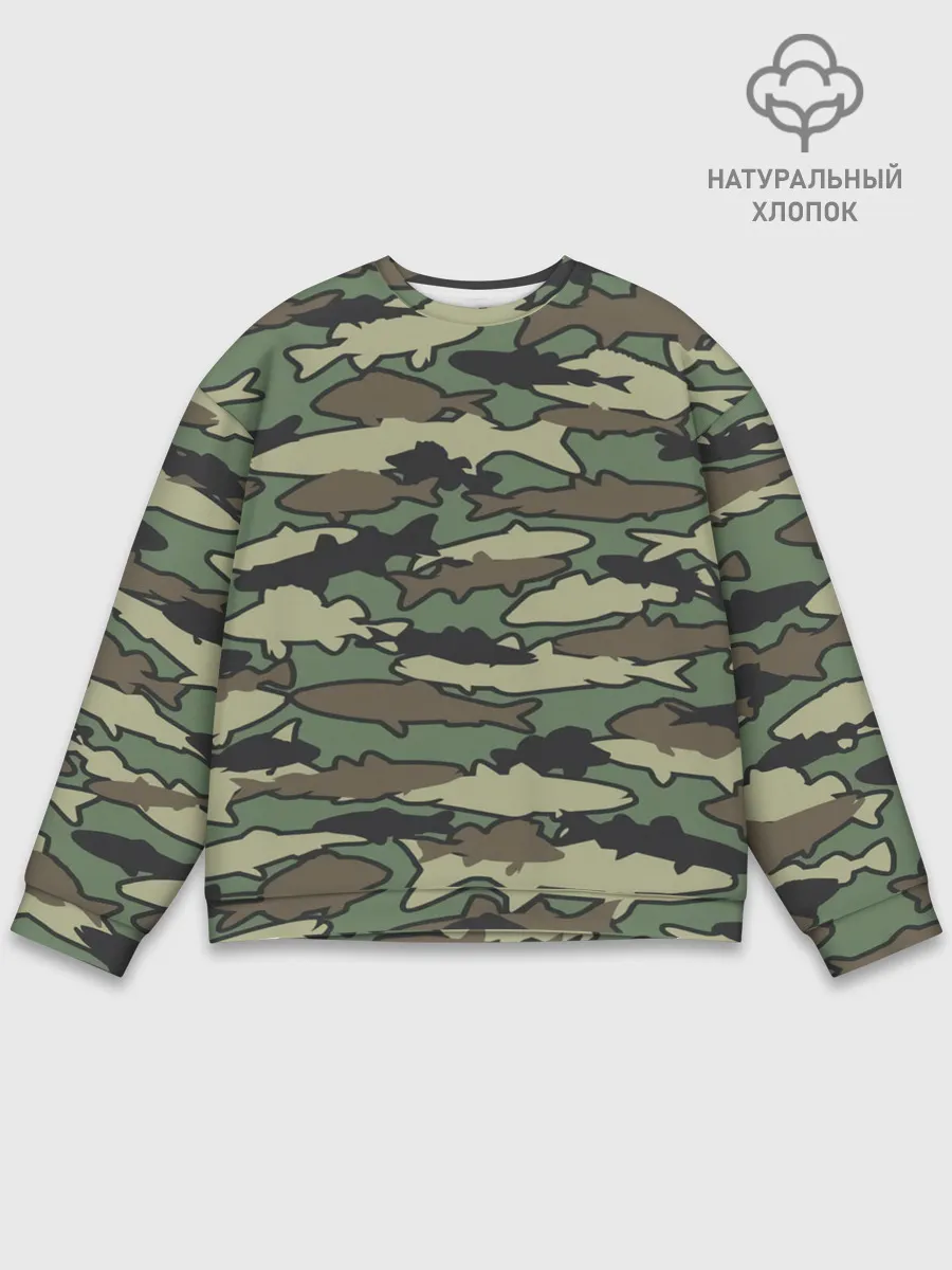 Мужской свитшот базовый / Камуфляж акулы
