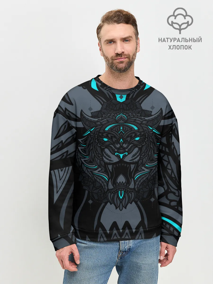 Мужской свитшот базовый / Рисунок тигр