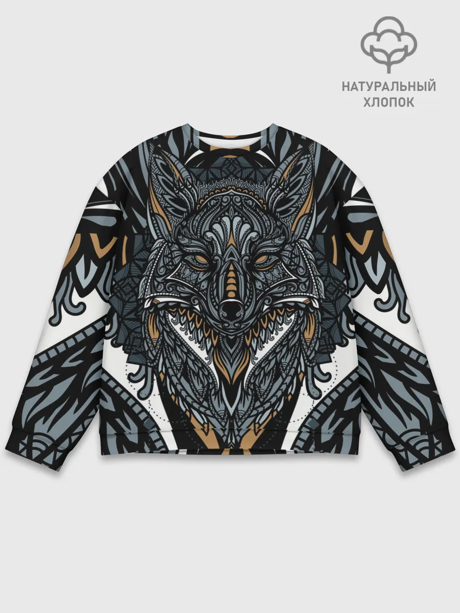 Мужской свитшот базовый / Рисунок лиса