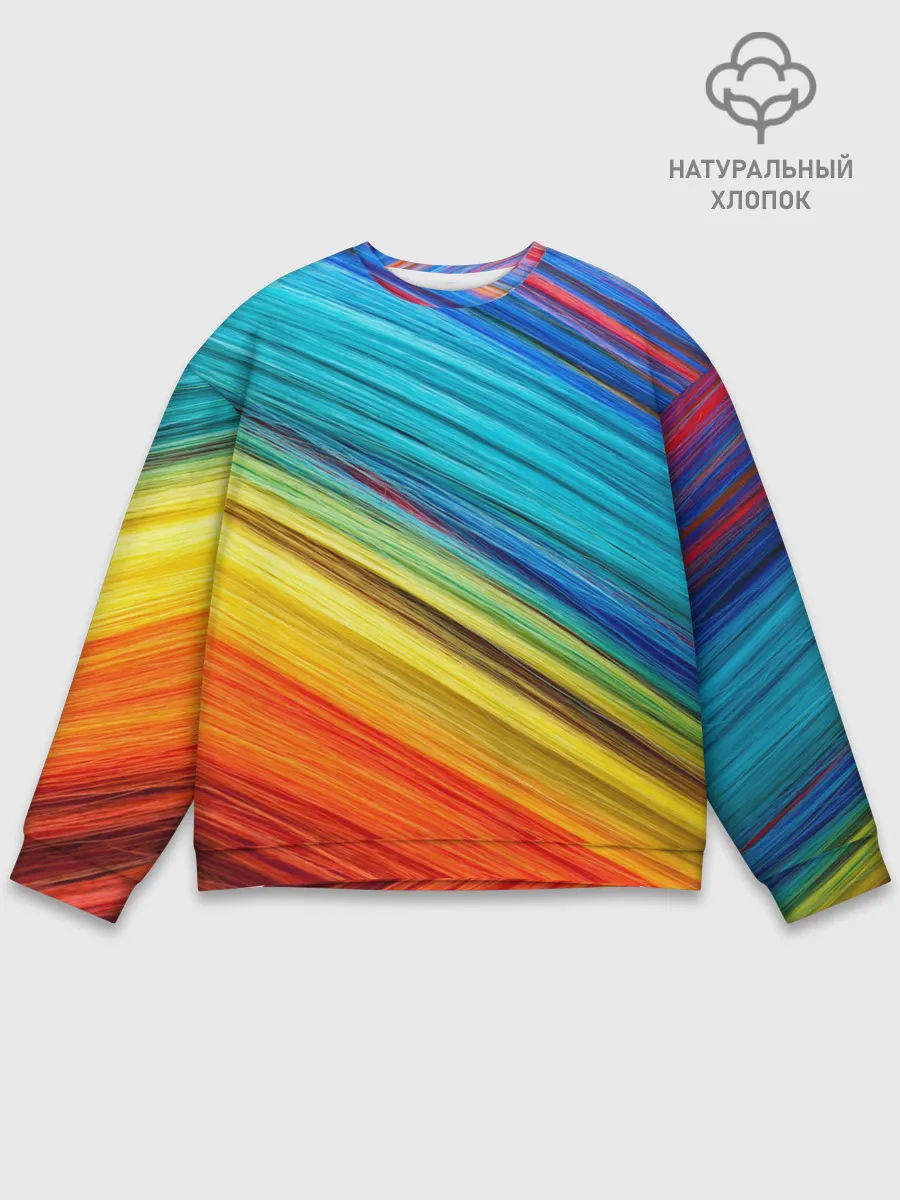 Мужской свитшот базовый / цветной мех диагональ