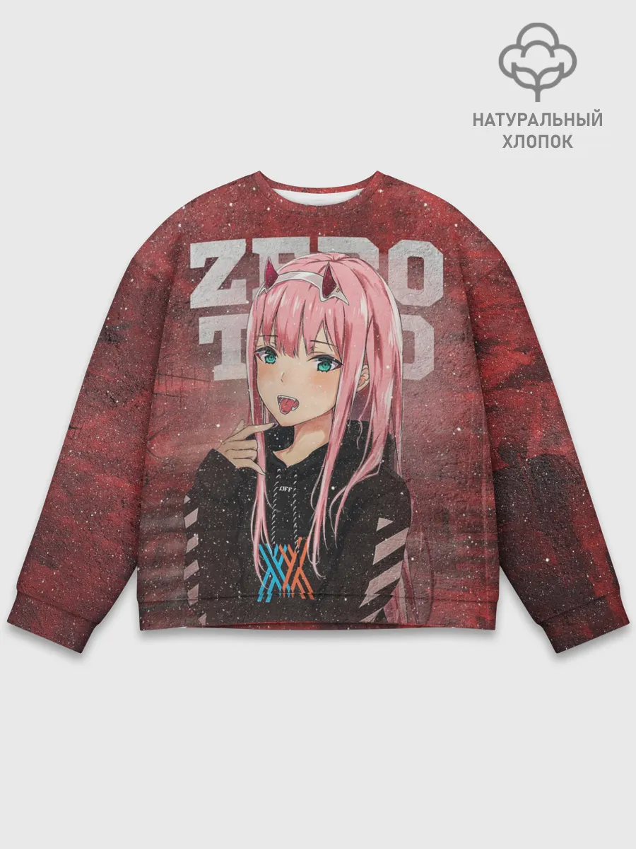 Мужской свитшот базовый / Zero Two в толстовке