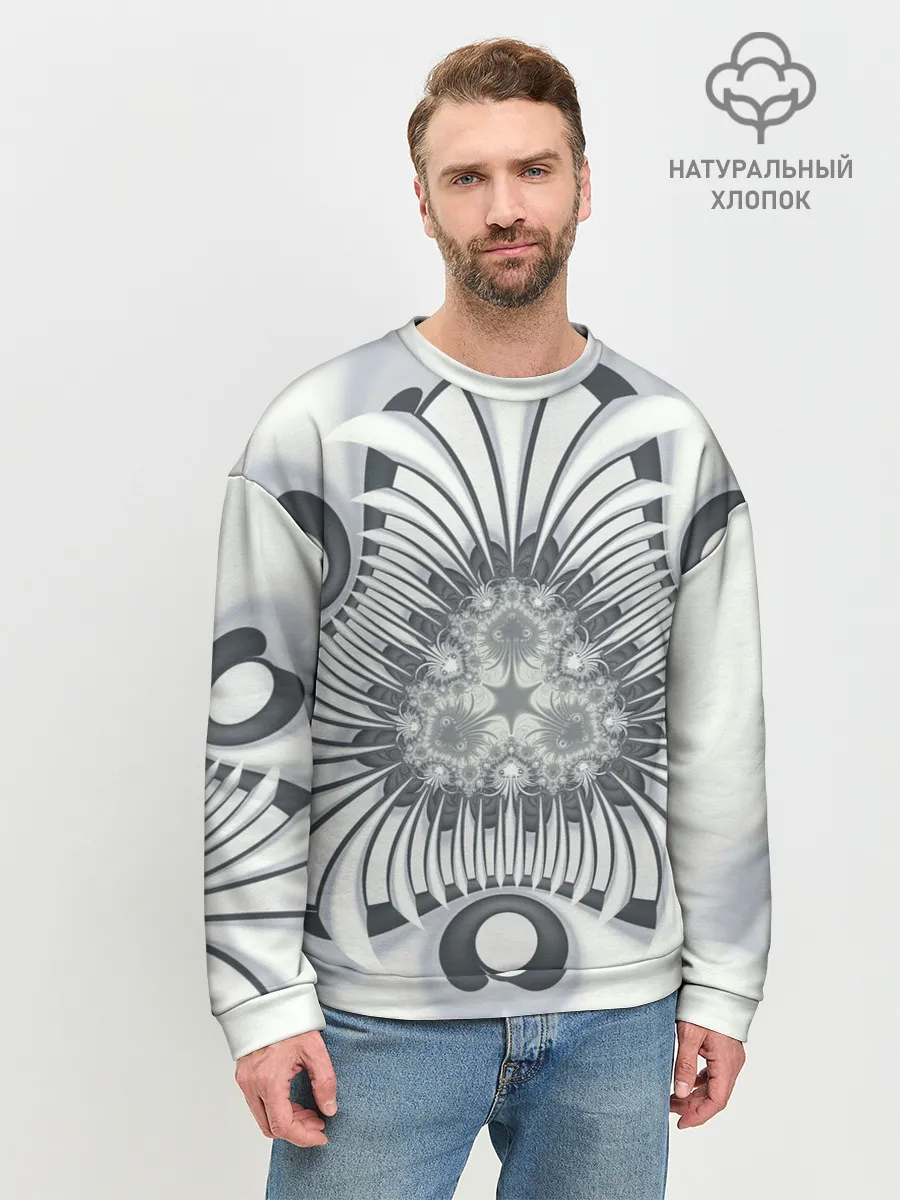 Мужской свитшот базовый / Серая абстракция