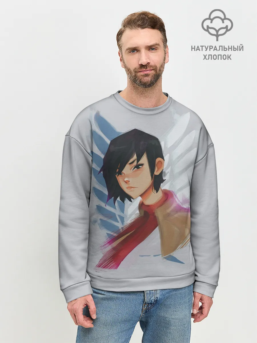 Мужской свитшот базовый / Logo and Mikasa