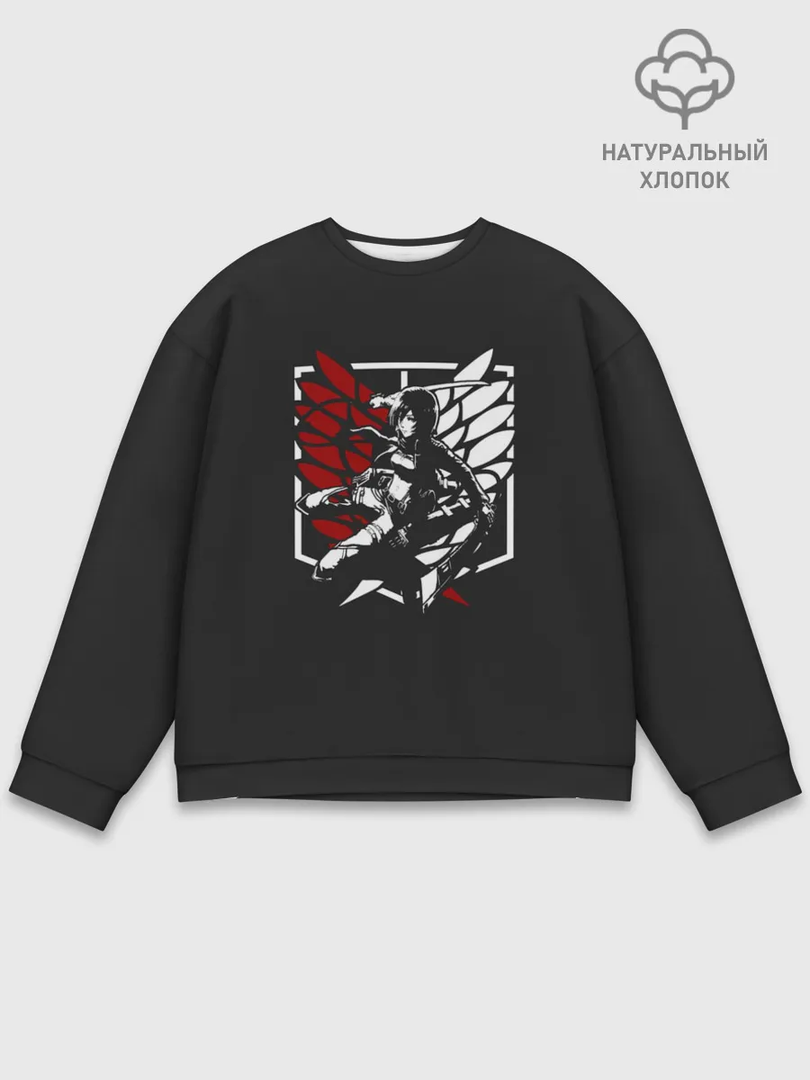 Мужской свитшот базовый / Mikasa лого на черном