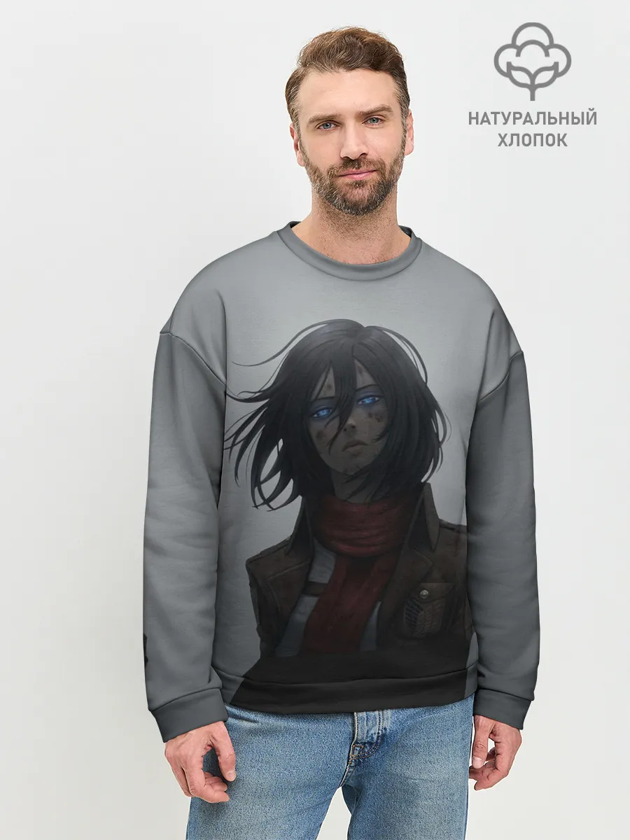 Мужской свитшот базовый / Микаса Аккерман