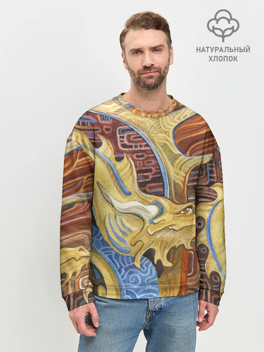 Мужской свитшот базовый / узорчатый дракон