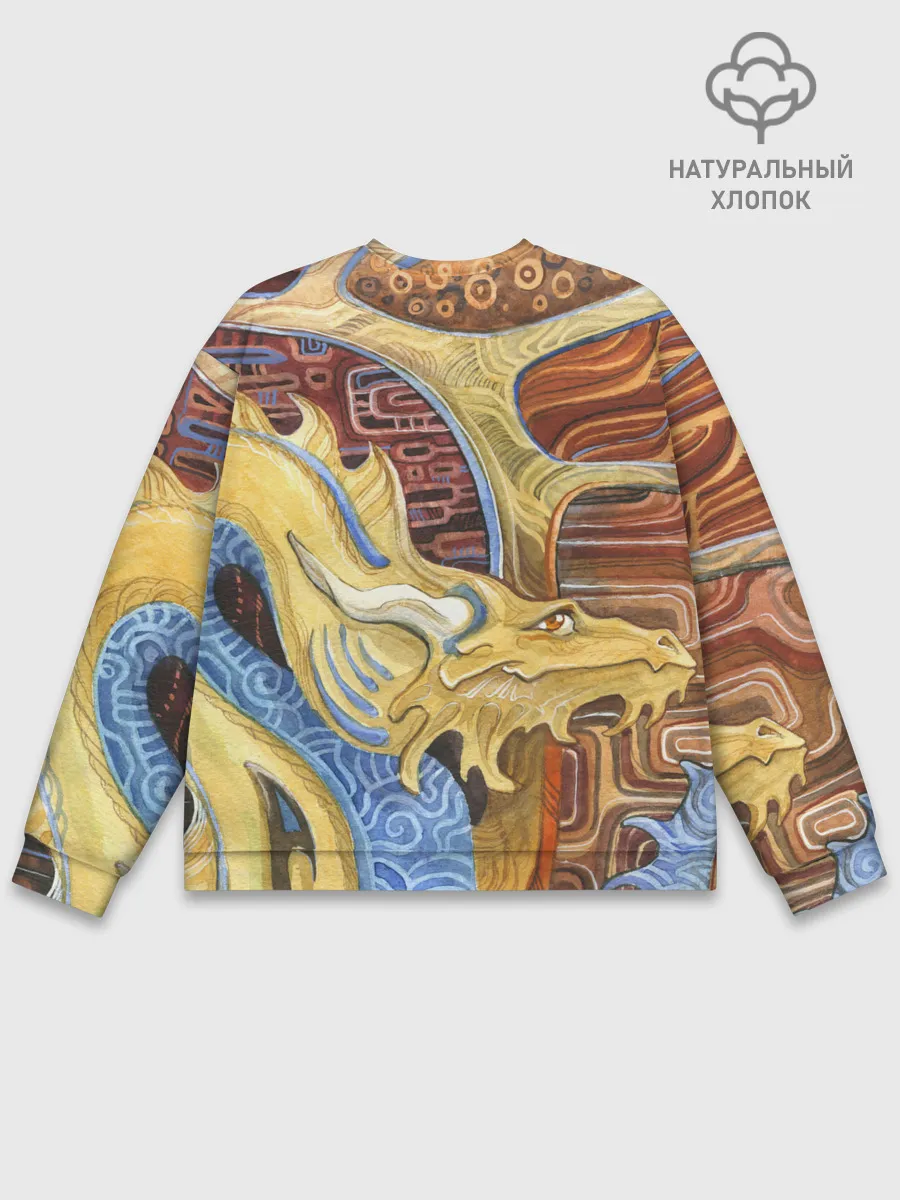 Мужской свитшот базовый / узорчатый дракон