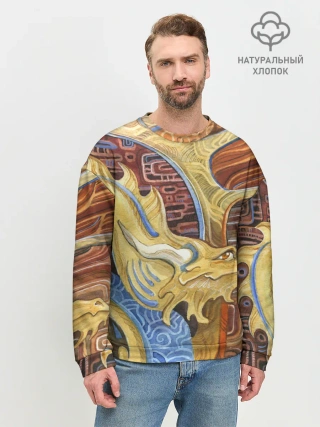 Мужской свитшот базовый / узорчатый дракон