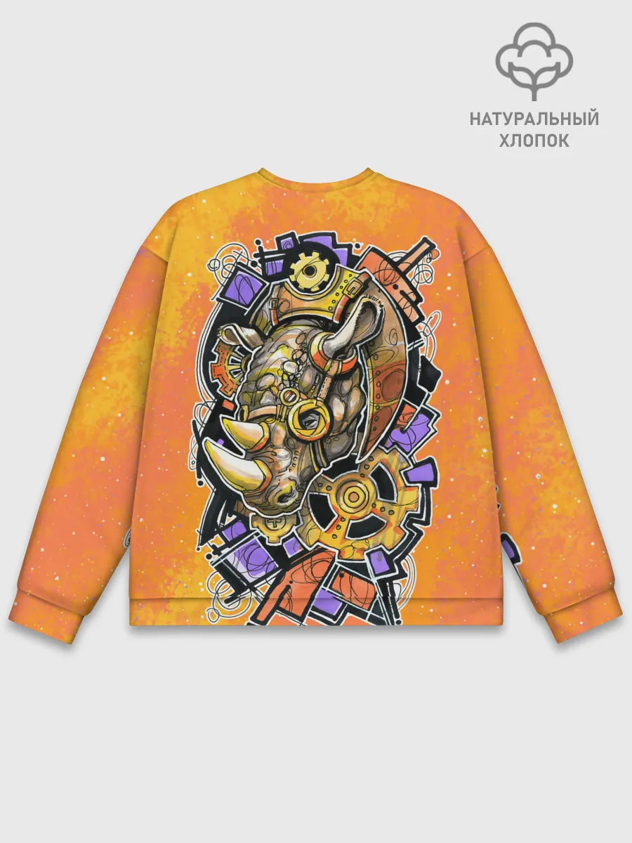 Мужской свитшот базовый / Стимпанк Носорог - Rhino