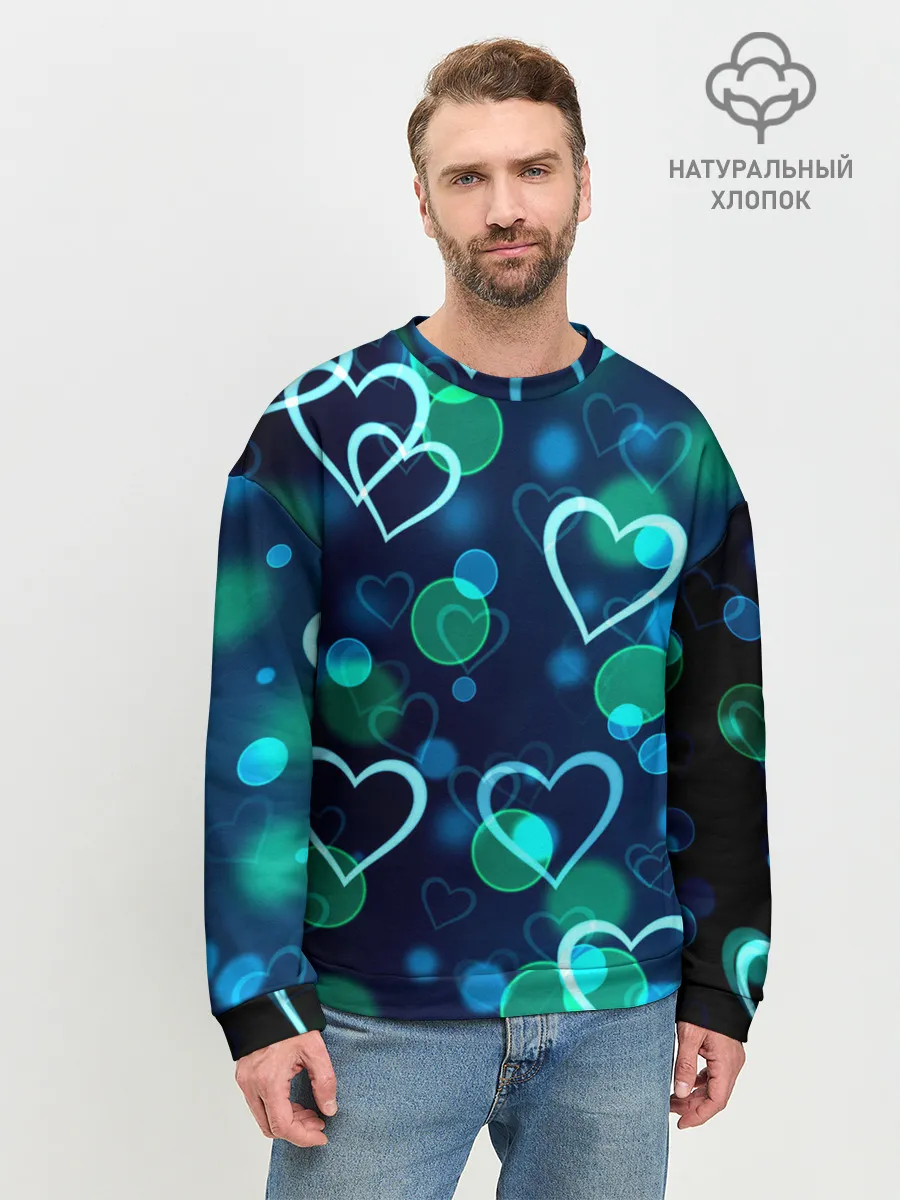 Мужской свитшот базовый / Сердца