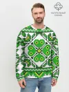 Мужской свитшот базовый / Славянский Узор Зеленый